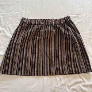 American Eagle Corduroy Striped Brown Mini Skirt
